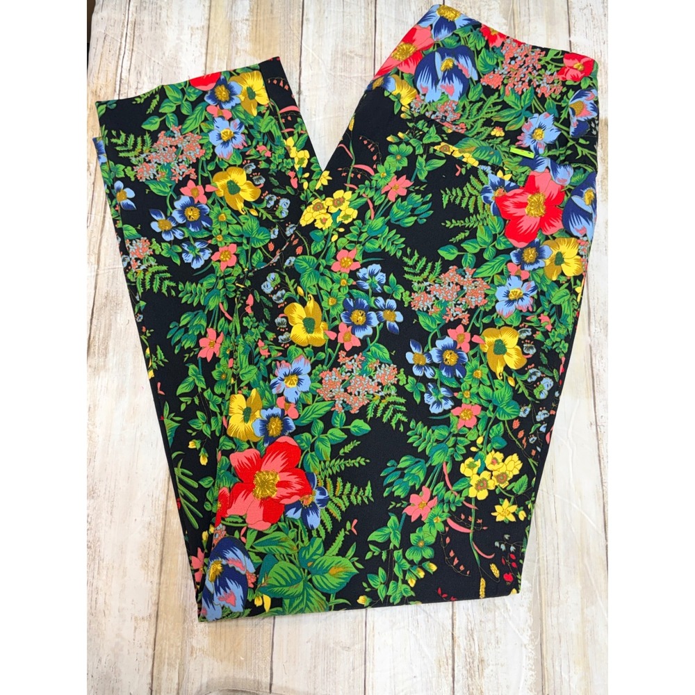 Swing Control Floral Ankle Golf Pants Women's Size 4 Black Floral Print EUC